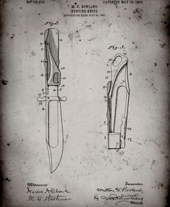 PP822-Faded Grey Folding Hunting Knife 1902 Patent Poster