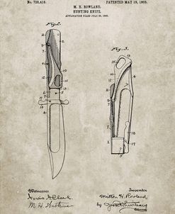 PP822-Sandstone Folding Hunting Knife 1902 Patent Poster