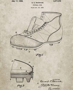 PP823-Sandstone Football Cleat 1928 Patent Poster