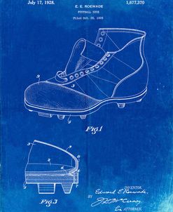 PP823-Faded Blueprint Football Cleat 1928 Patent Poster