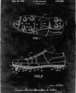 PP824-Black Grunge Football Cleat Patent Print