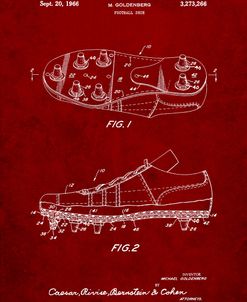 PP824-Burgundy Football Cleat Patent Print