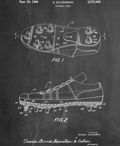PP824-Chalkboard Football Cleat Patent Print