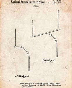 PP825-Vintage Parchment Football Goal Post Patent Print