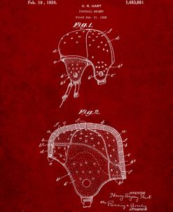 PP827-Burgundy Football Helmet Patent 1922 Wall Art Poster