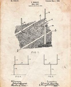 PP826-Vintage Parchment Football Goal Post Poster