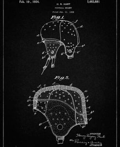 PP827-Vintage Black Football Helmet Patent 1922 Wall Art Poster