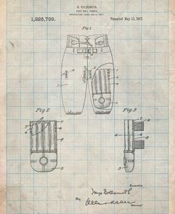 PP828-Antique Grid Parchment Football Pants Patent Print