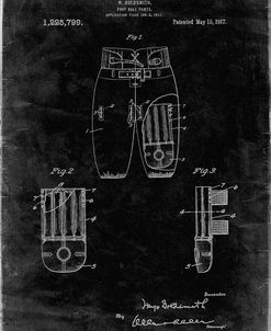 PP828-Black Grunge Football Pants Patent Print