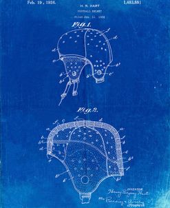 PP827-Faded Blueprint Football Helmet Patent 1922 Wall Art Poster