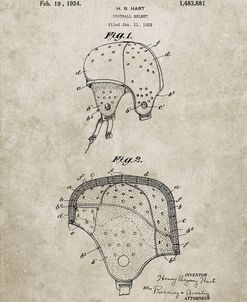 PP827-Sandstone Football Helmet Patent 1922 Wall Art Poster