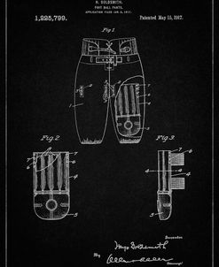 PP828-Vintage Black Football Pants Patent Print