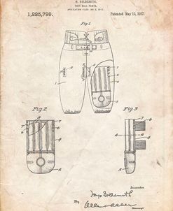 PP828-Vintage Parchment Football Pants Patent Print