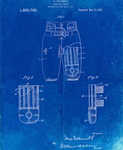 PP828-Faded Blueprint Football Pants Patent Print
