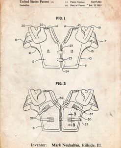 PP829-Vintage Parchment Football Shoulder Pads Patent