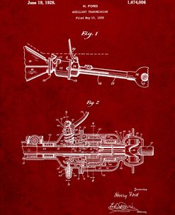 PP831-Burgundy Ford Auxiliary Transmission Patent Poster