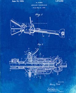 PP831-Faded Blueprint Ford Auxiliary Transmission Patent Poster