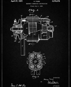 PP830-Vintage Black Ford 1935 DC Generator Patent Poster