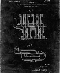 PP832-Black Grunge Ford Car Manifold 1920 Patent Poster