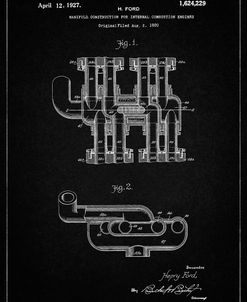 PP832-Vintage Black Ford Car Manifold 1920 Patent Poster