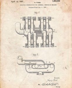 PP832-Vintage Parchment Ford Car Manifold 1920 Patent Poster