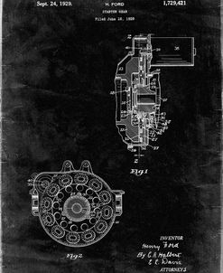 PP833-Black Grunge Ford Car Starter Gear 1928 Patent Poster