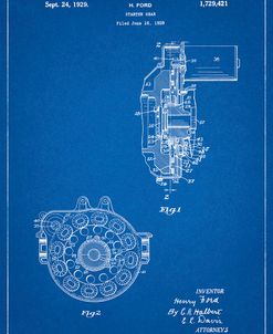 PP833-Blueprint Ford Car Starter Gear 1928 Patent Poster