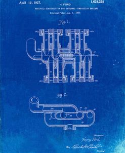 PP832-Faded Blueprint Ford Car Manifold 1920 Patent Poster
