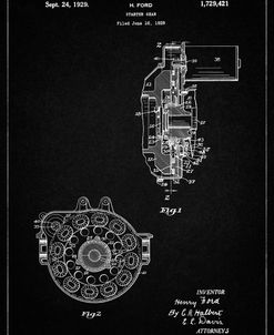 PP833-Vintage Black Ford Car Starter Gear 1928 Patent Poster