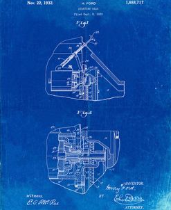 PP834-Faded Blueprint Ford Car Starter Patent Poster