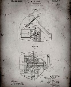 PP834-Faded Grey Ford Car Starter Patent Poster