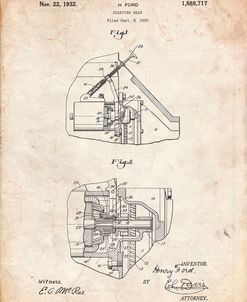 PP834-Vintage Parchment Ford Car Starter Patent Poster