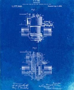 PP835-Faded Blueprint Ford Carburetor 1916 Patent Poster