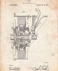 PP836-Vintage Parchment Ford Clutch Patent Poster