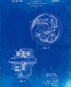 PP839-Faded Blueprint Ford Distributor 1946 Patent Poster