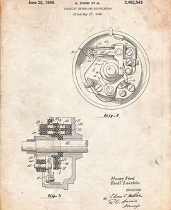 PP839-Vintage Parchment Ford Distributor 1946 Patent Poster