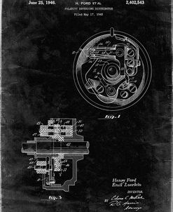 PP839-Black Grunge Ford Distributor 1946 Patent Poster