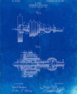 PP840-Faded Blueprint Ford Drive Gear Patent Art