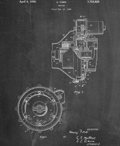 PP841-Chalkboard Ford Engine 1930 Patent Poster