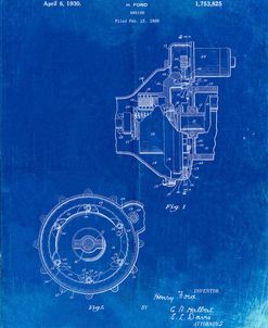 PP841-Faded Blueprint Ford Engine 1930 Patent Poster