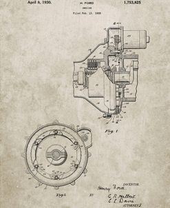 PP841-Sandstone Ford Engine 1930 Patent Poster