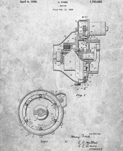 PP841-Slate Ford Engine 1930 Patent Poster