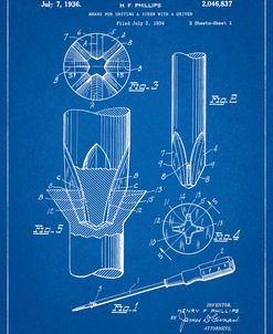 PP153- Blueprint Phillips Head Screw Driver Patent Poster