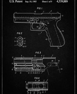 PP154- Vintage Black Handgun Pistol Patent Poster