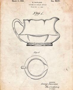 PP155- Vintage Parchment Haviland Basin Pitcher Patent Poster