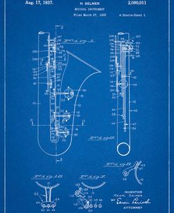PP156- Blueprint Selmer 1937 Saxophone Poster
