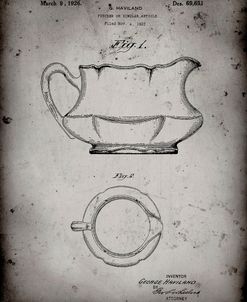 PP155- Faded Grey Haviland Basin Pitcher Patent Poster