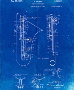 PP156- Faded Blueprint Selmer 1937 Saxophone Poster