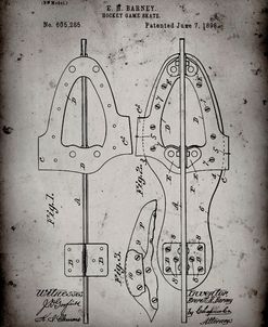 PP158- Faded Grey 1898 Hockey Skate Patent Poster