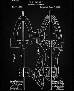PP158- Vintage Black 1898 Hockey Skate Patent Poster